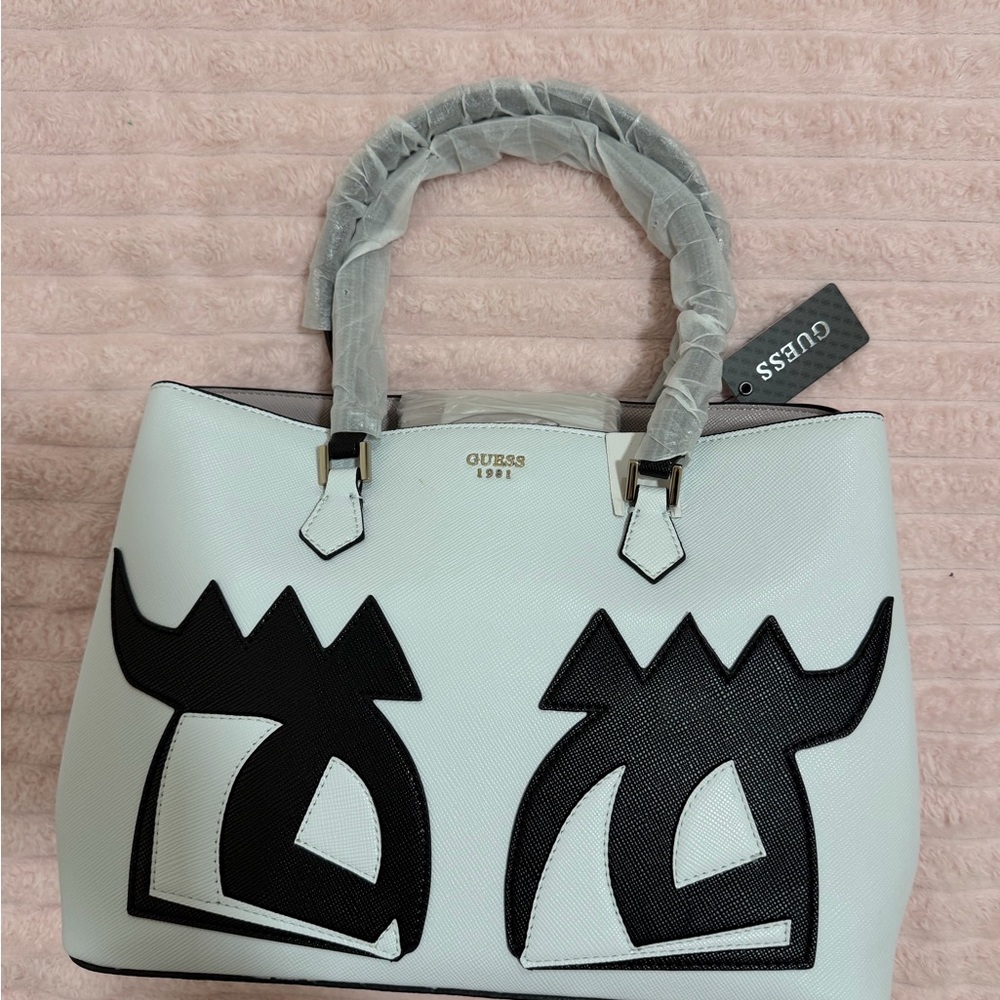 Guess Monochrome Graphic Satchel